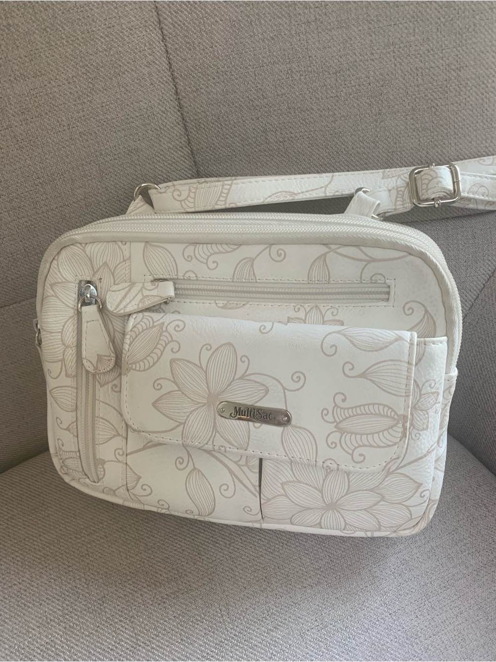 MultiSac Neutral Floral Bag in Off White - Picture 7 of 12
